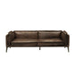 Porchester Chocolate Top Grain Leather Loveseat Sofa 71"