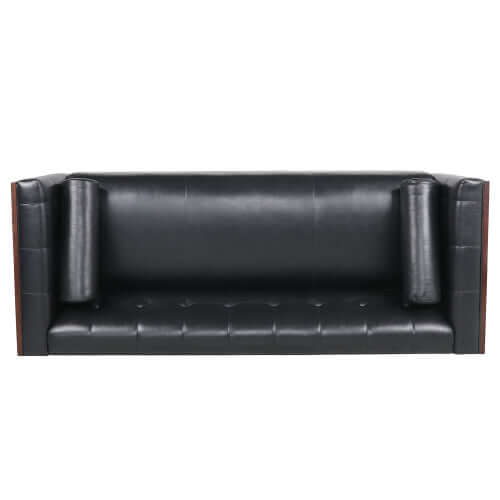 MCM Tufted Faux Leather Sofa 79"