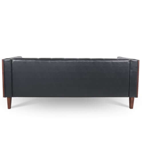 MCM Tufted Faux Leather Sofa 79"