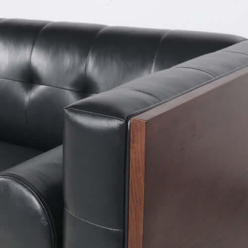 MCM Tufted Faux Leather Sofa 79"