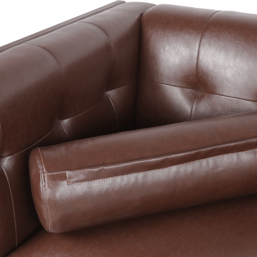 MCM Tufted Faux Leather Sofa 79"