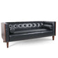 MCM Tufted Faux Leather Sofa 79"