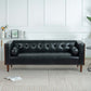 MCM Tufted Faux Leather Sofa 79"