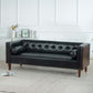 MCM Tufted Faux Leather Sofa 79"