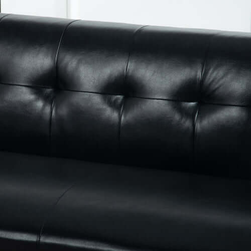 MCM Tufted Faux Leather Sofa 79"