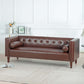 MCM Tufted Faux Leather Sofa 79"