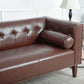 MCM Tufted Faux Leather Sofa 79"