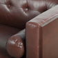 MCM Tufted Faux Leather Sofa 79"