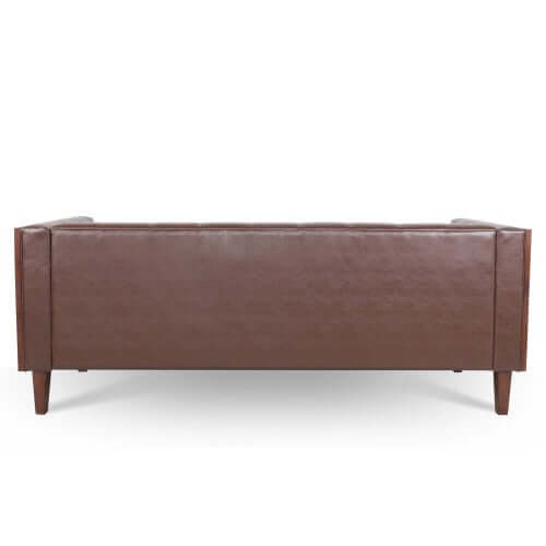 MCM Tufted Faux Leather Sofa 79"