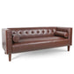 MCM Tufted Faux Leather Sofa 79"