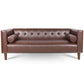 MCM Tufted Faux Leather Sofa 79"