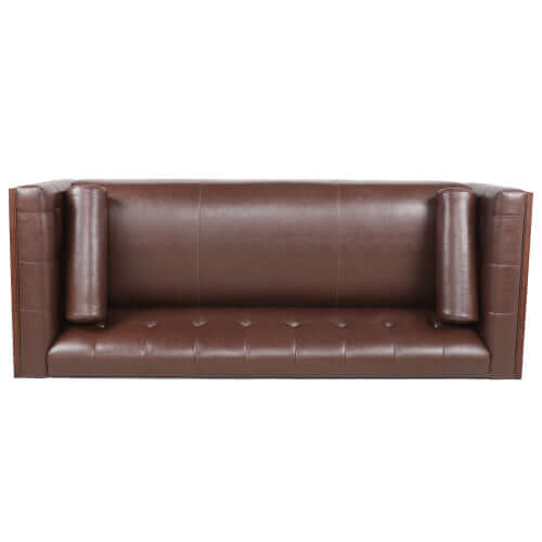 MCM Tufted Faux Leather Sofa 79"