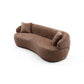 Modern Curved Boucle Fabric 3 Seat Sofa in brown, 86 inches, luxuriously upholstered and designed for ultimate comfort and style.