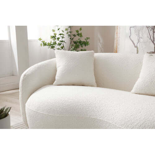 Modern Curved 3 Seat Boucle Fabric Sofa 94"