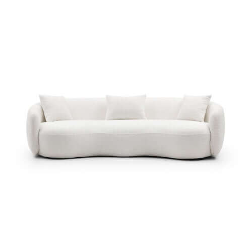 Modern Curved 3 Seat Boucle Fabric Sofa 94"