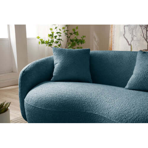 Modern Curved 3 Seat Boucle Fabric Sofa 94"