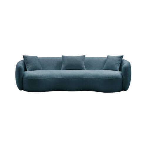 Modern Curved 3 Seat Boucle Fabric Sofa 94"