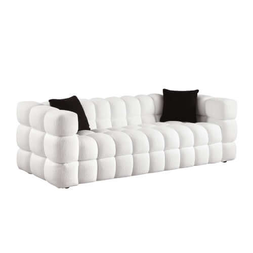 Modern Tufted Marshmallow Boucle Sofa (3 Colors)