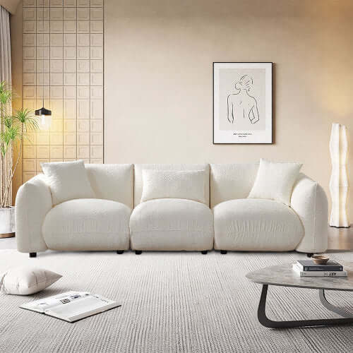 Modern Deep Seated Plush Cushion Sofa 102" (2 Colors)