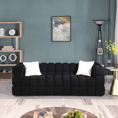 Modern Tufted Marshmallow Boucle Sofa (3 Colors)