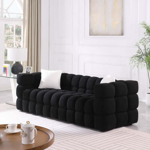 Modern Tufted Marshmallow Boucle Sofa (3 Colors)