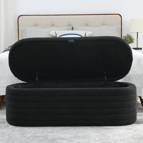 Modern Oval Ottoman Storage Bench 45.5" (6 Colors)