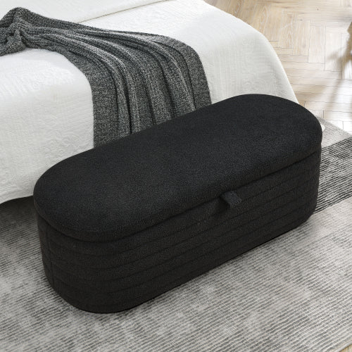 Modern Oval Ottoman Storage Bench 45.5" (6 Colors)