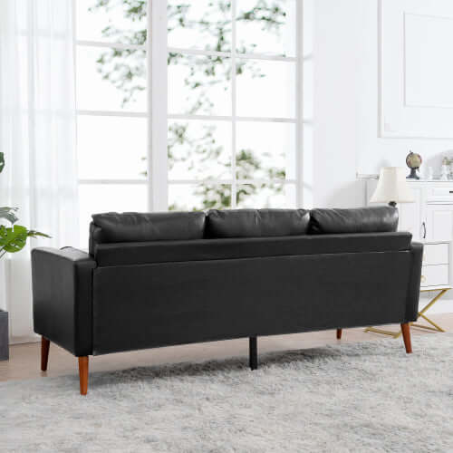 MCM Faux Leather 3 Seat Sofa 77"