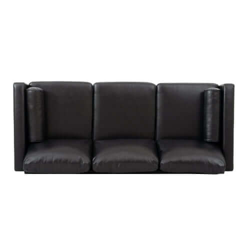 MCM Faux Leather 3 Seat Sofa 77"