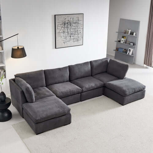 Modern Modular Cloud L Shape or Dual Chaise Sectional Sofa