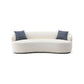 Modern Curved Boucle Fabric 3 Seat Sofa 86" with sleek design and luxurious comfort in white, featuring curved silhouette.