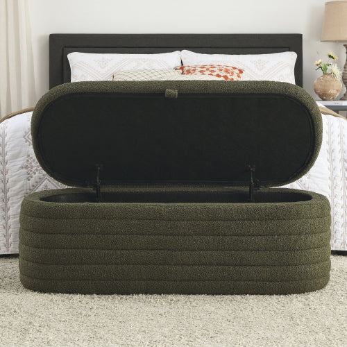 Modern Oval Ottoman Storage Bench 45.5" (6 Colors)