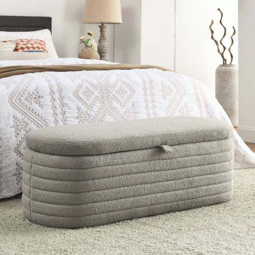 Modern Oval Ottoman Storage Bench 45.5" (6 Colors)