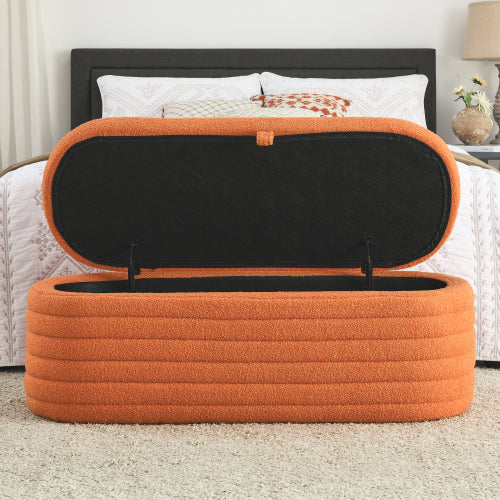 Modern Oval Ottoman Storage Bench 45.5" (6 Colors)