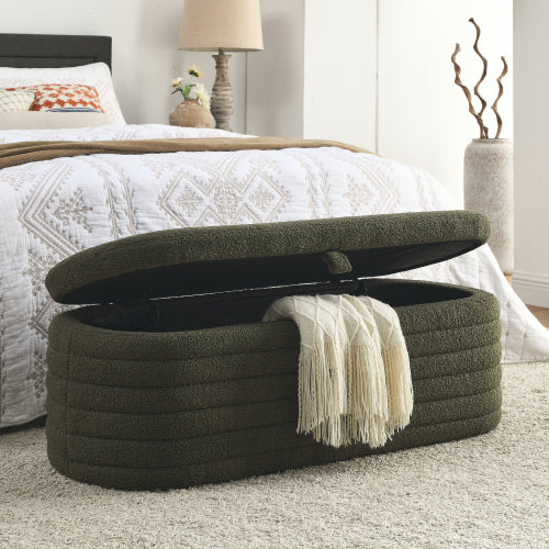 Modern Oval Ottoman Storage Bench 45.5" (6 Colors)