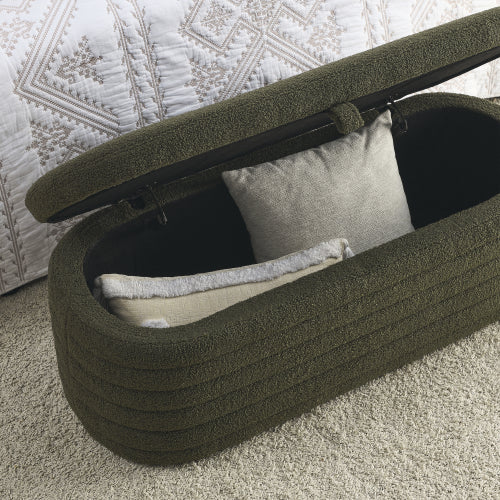 Modern Oval Ottoman Storage Bench 45.5" (6 Colors)