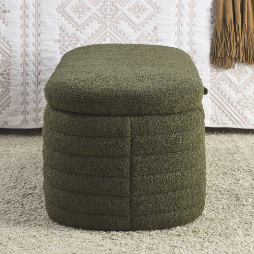 Modern Oval Ottoman Storage Bench 45.5" (6 Colors)