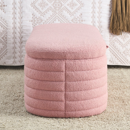 Modern Oval Ottoman Storage Bench 45.5" (6 Colors)