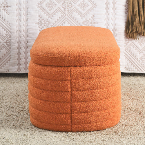 Modern Oval Ottoman Storage Bench 45.5" (6 Colors)