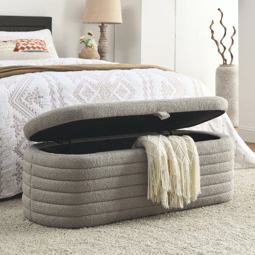 Modern Oval Ottoman Storage Bench 45.5" (6 Colors)