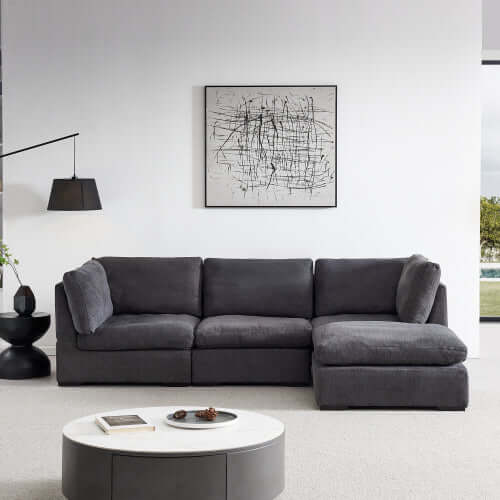 Modern Modular Cloud L Shape or Dual Chaise Sectional Sofa