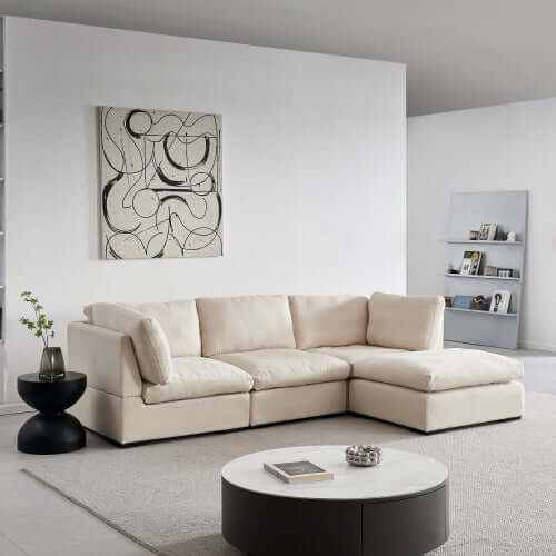 Modern Modular Cloud L Shape or Dual Chaise Sectional Sofa