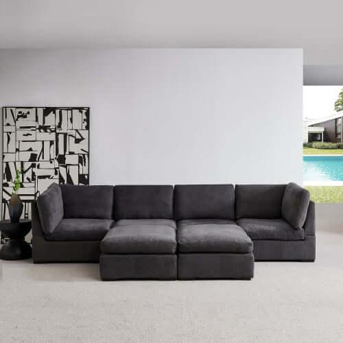 Modern Modular Cloud L Shape or Dual Chaise Sectional Sofa