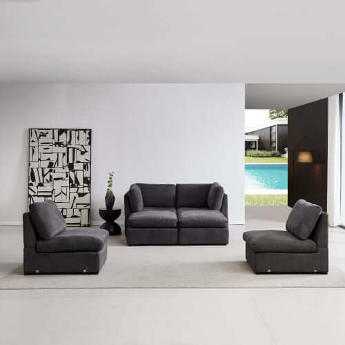 Modern Modular Cloud L Shape or Dual Chaise Sectional Sofa