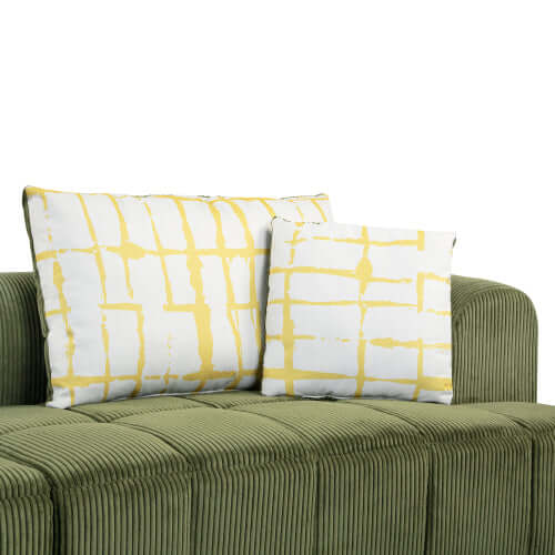 Modern Channel Tufted Corduroy Fabric Sofa 103.9"