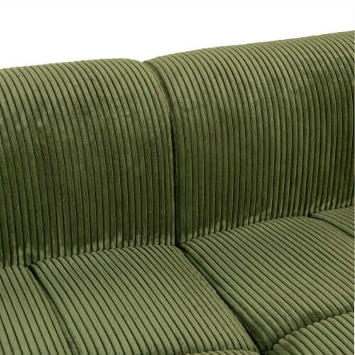 Modern Channel Tufted Corduroy Fabric Sofa 103.9"