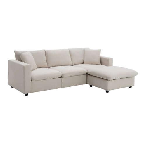 Modern Sectional Chaise Sofa w/ Chaise Ottoman 100" (4 Colors)