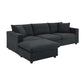 Modern Sectional Chaise Sofa Convertible Ottoman 4 Colors (100")