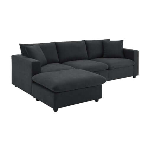 Modern Sectional Chaise Sofa w/ Chaise Ottoman 100" (4 Colors)