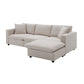 Modern Sectional Chaise Sofa Convertible Ottoman 4 Colors (100")